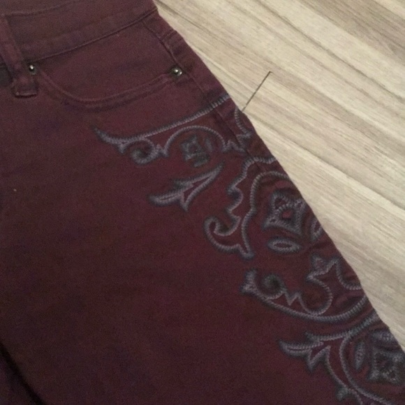 BDG Embroidered Red Denim Skinnies - Picture 6 of 6